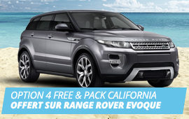 Option 4 Free et Pack California offert sur l’achat d’un Range Rover Evoque