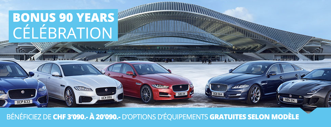 Bonus 90 Years Célébration sur toute la gamme Jaguar