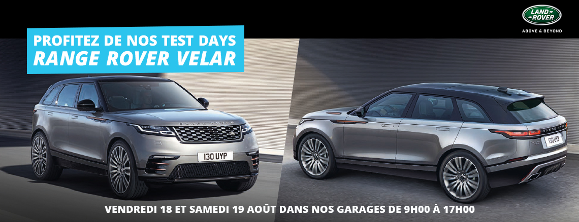 Profitez de nos Test Days RANGE ROVER VELAR